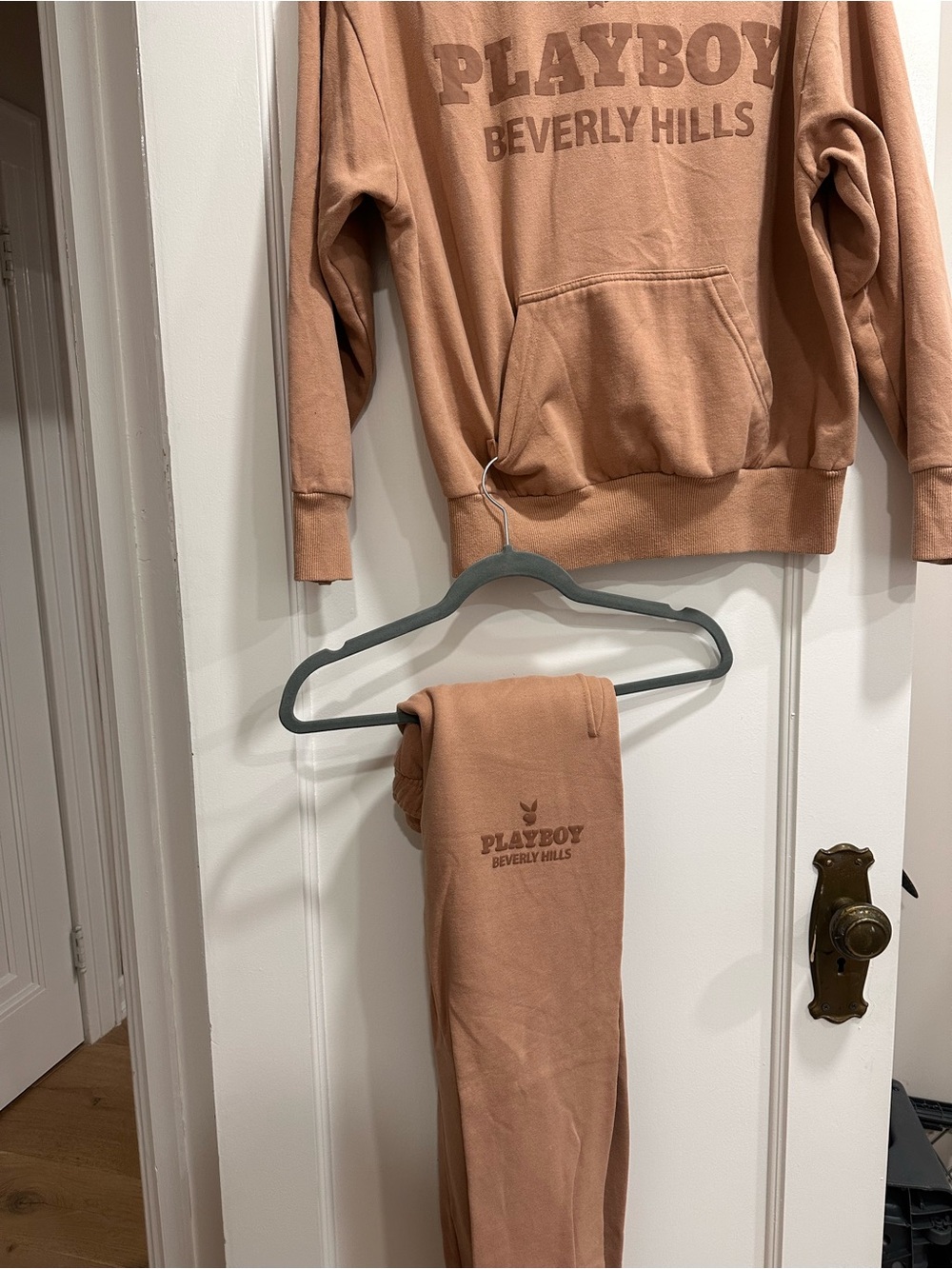 PLAYBOY Tan hoodie & Joggers Set